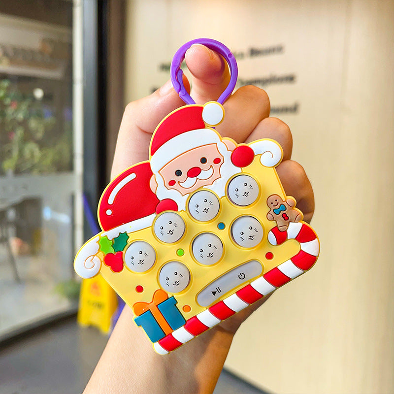 Wholesale Christmas Mini Whack-A-Mole Game Console Silicone Keychain